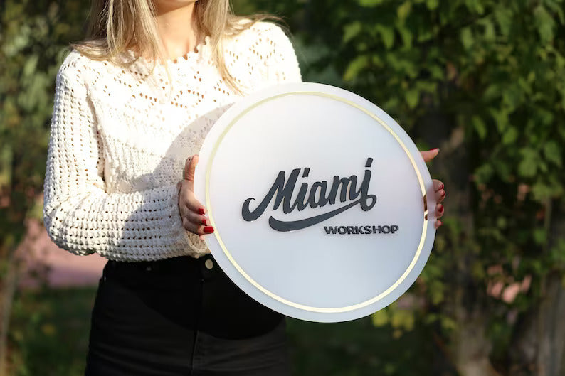 3D Round Business Logo Sign