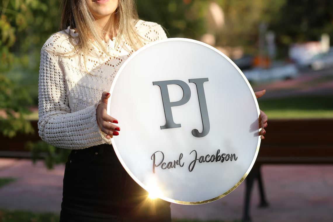 3D Round Business Logo Sign