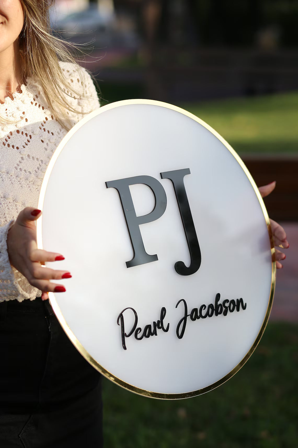 3D Round Business Logo Sign