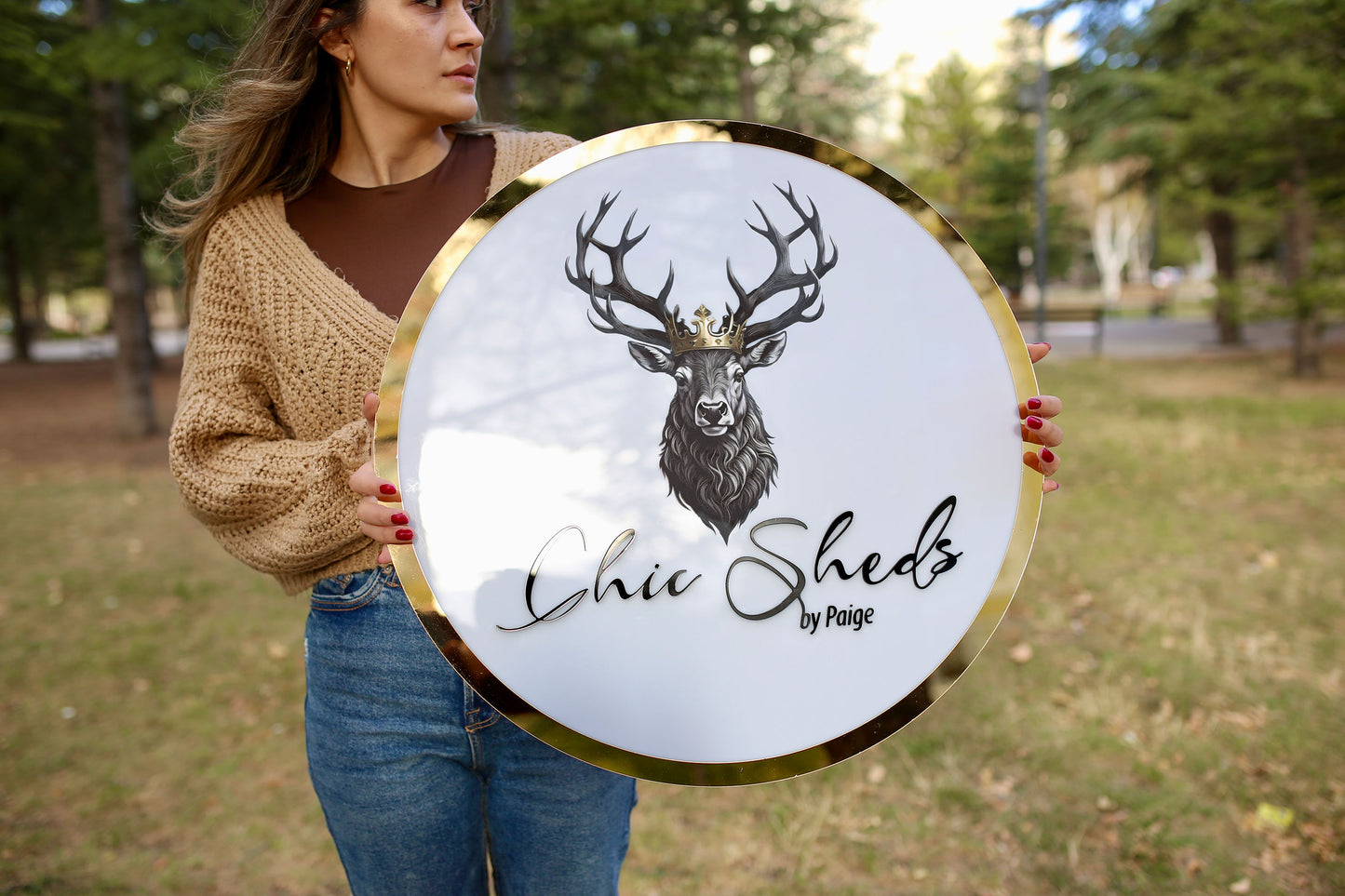 3D Round Business Logo Sign