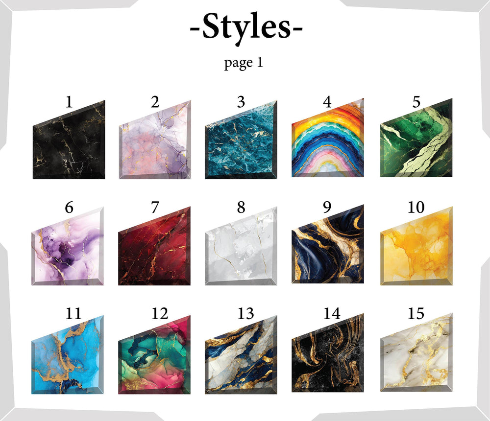 Marble base styles 1 to 15