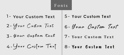 Eight font styles for the recipient name
